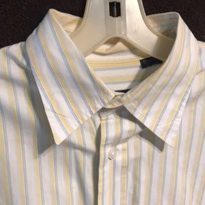 Izod size large dress shirt blue yellow and white